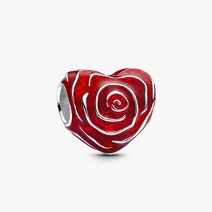 Red Heart Rose Charm